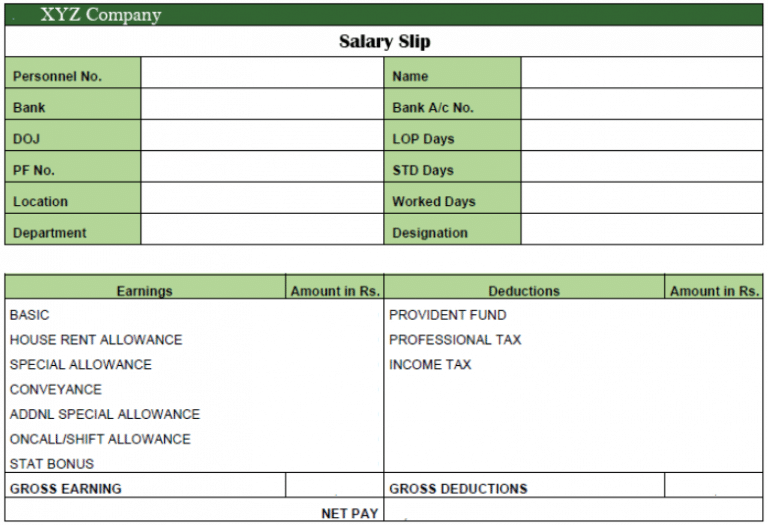 salary slip format of uae